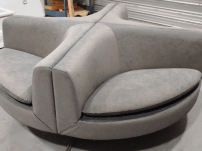 Relooking réussi pour une banquette ronde 4&nbsp;places